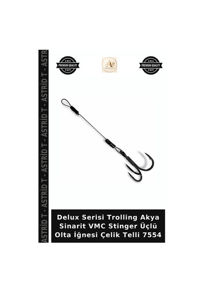 Delux Serisi Trolling Akya Sinarit Vmc Stinger Üçlü Olta İğnesi Çelik Telli 7554 No:8 - 7.5cm