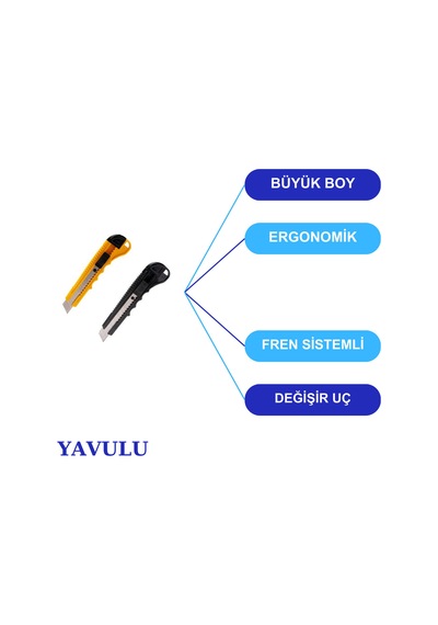 Plastik Makas Maket Bıçağı Falçata Geniş Büyük Boy 24 Adet 1.5 X 10