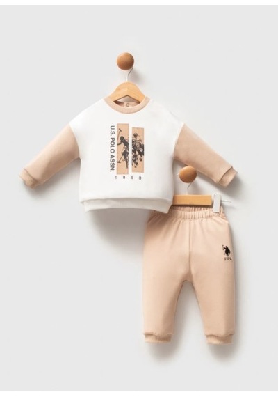 U.S. Polo Assn. 2li Takım Beyaz - Bej