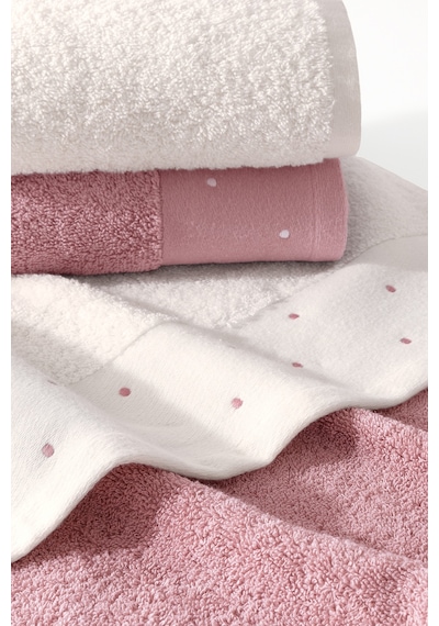 Yataş Phobe %100 Pamuk El / Yüz / Baş Havlusu 4'lü Set - 50x80 Cm Pembe - Ekru