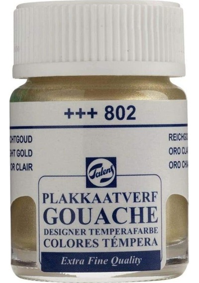 Talens Guaj Boya 16 ML Light Gold Parlak Altın 802 10 Adet Çok Renkli