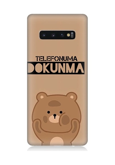 Samsung Galaxy S10 Uyumlu Telefonuma Dokunma Ayıcık Desenli Silikon Kılıf