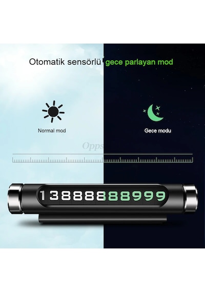Araba Park Numaratörü Led Işıklı Gizlenebilir Telefon Numarası
