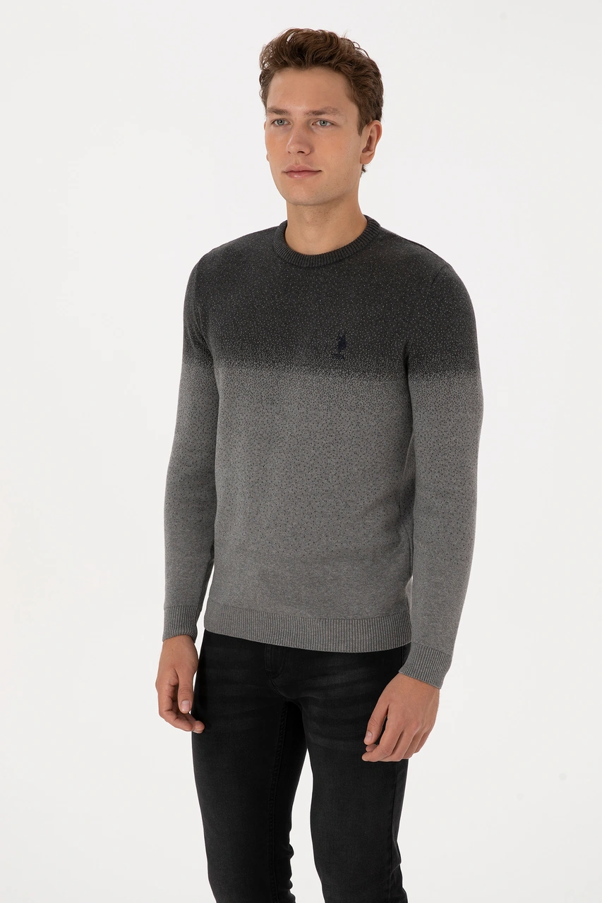 U.S. Polo Assn. Erkek Regular Fit Bisiklet Yaka Antrasit Melanj Kazak 50307871-VR081 U.S. Polo Assn. Erkek Regular Fit Bisiklet Yaka Antrasit Melanj Kazak 50307871-VR081