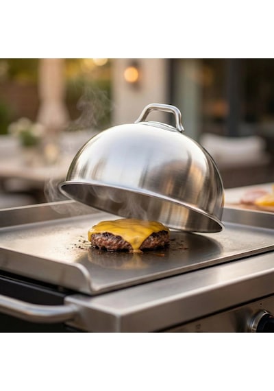 Büyük Burger Peynir Eritme Kapağı Ve Hamburger Buhar Aparatı 16cm
