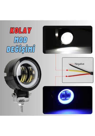 Motosiklet Atv Sis Farı Angelli 2 Adet Set Angel Renk Seçenekli