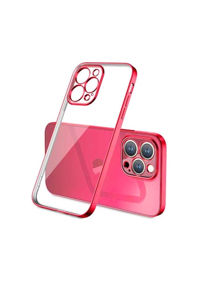 Apple Uyumlu iPhone 13 Pro Renkli Kenar Seffaf Kilif Kamera Korumali Silikon 400385679