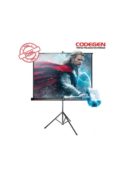 Codegen Tx-20 Trıpod Projeksiyon Perdesi 200x200 Arkası Siyah Fonlu - Taşınabilir Ayaklı Model 1923