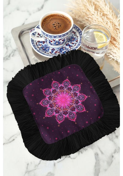 Mandala Motifli Saçaklı Dekor Peçetesi - Bohem Enerjik Mor Siyah Püsküllü Bardak Altlığı Mendil Okyanus Koyu Taba Mandala Motifli Saçaklı Dekor Peçetesi - Bohem Enerjik Mor Siyah Püsküllü Bardak Altlığı Mendil Okyanus Koyu Taba