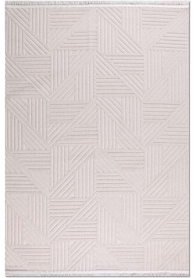 Bespoky Geometrik Modern Salon Halısı Krem - Ekru - Ty01k