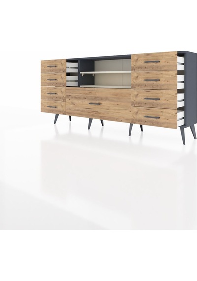 Arges Konsol 2 Raflı 9 Çekmeceli 176x30x83 Antrasit-aytaşı/çam Aytaşı/çam Arges Konsol 2 Raflı 9 Çekmeceli 176x30x83 Antrasit-aytaşı/çam Aytaşı/çam