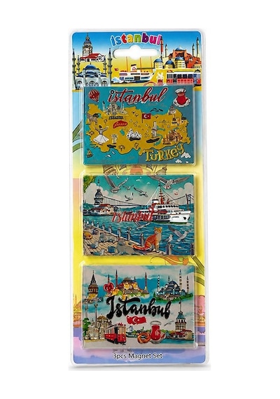 Özel Üretim Turist Hediyesi Turistik Hatıra Ev Süsü Silikon 3'lü İstanbul Temalı Magnet