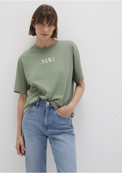 Mavi - Mavi Logo Baskılı Yeşil Tişört 1611594-81976 Yeşil