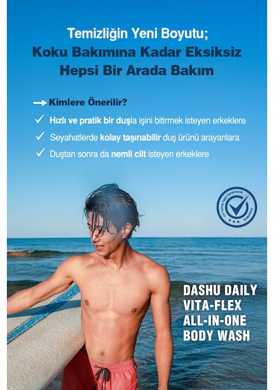 Saç Yüz Vücut İçin Hepsi Bir Arada Nemlendirici Duş Jeli Dashu Daily Vita-flex All In One Body Wash Narenciye