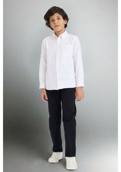 Defacto Erkek Çocuk Düz Paça Basic Düz Gabardin Pantolon X4224a626spbk81 Siyah-bk81