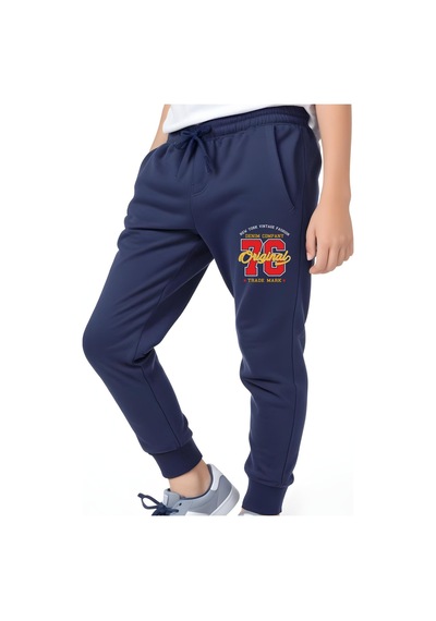 Panios Kids Original 76 Baskılı Erkek Çocuk Jogger Eşofman Altı Lacivert