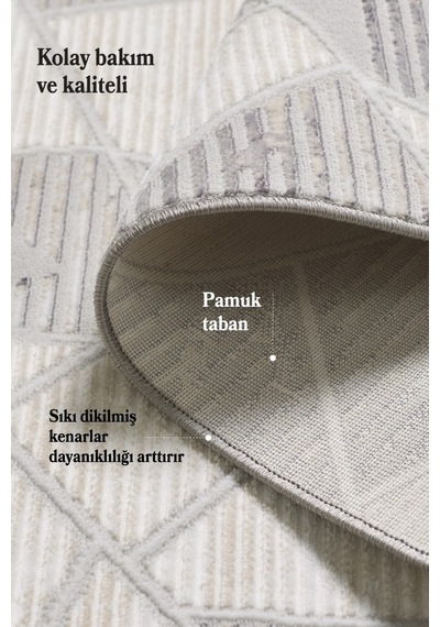 Modern Tasarımlı Pamuk Tabanlı Geometrik Desenli Saçaklı Siyah Renkli Halı Siyah