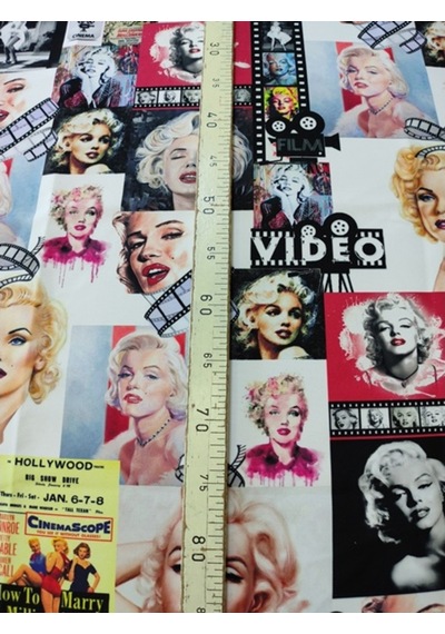 Film Şeritli Marilyn Monroe Desenli Dijital Baskılı Kumaş