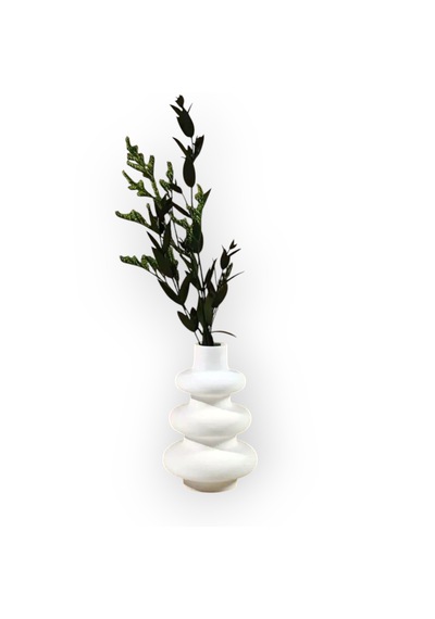 Modern Spiral Vazo Minimal Dekoratif Obje Beyaz