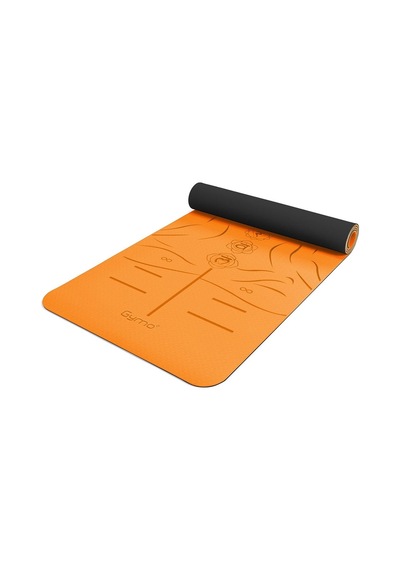 Gymo Sembol Hizalamalı 6mm Tpe Yoga Matı Pilates Minderi Turuncu
