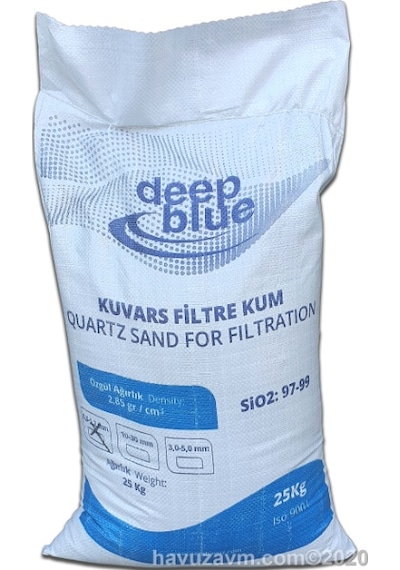 Havuzavm-Kum Filtre için 3-5Mm Deep Blue 25 Kg.Kuvars