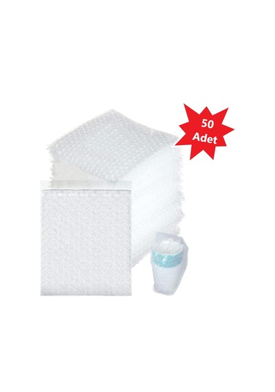 Balonlu Patpat Torba, Bantlı Baloncuklu Torba-zarf 20cm En X 30cm Boy +5cm Kapak 50 Adet