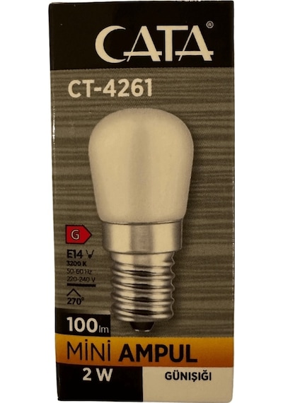 Cata Ct-4261 2w 3200k Günışığı E14 Duylu Mini Led Ampul 8 Adet