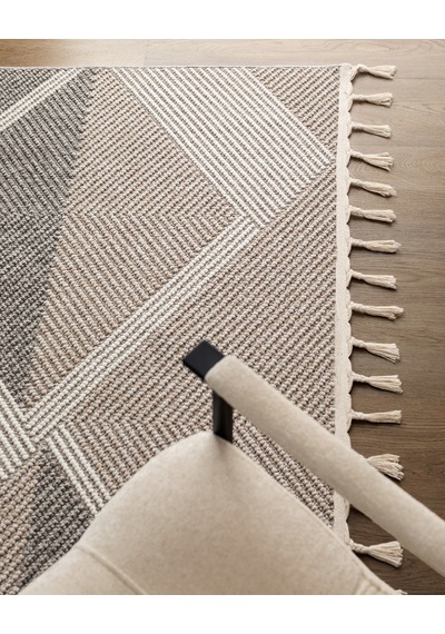Grelot Saçaklı Halı - Gri - 200x300 Cm 8684427028773