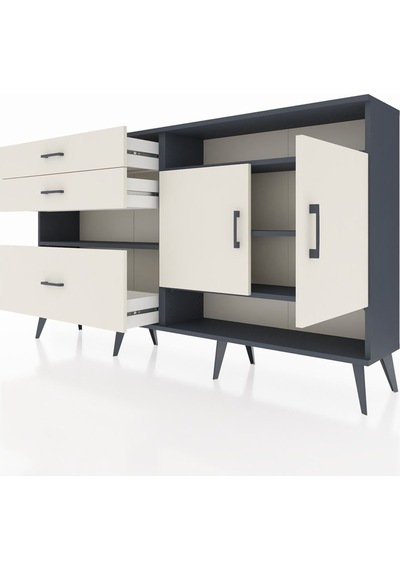 Arges Konsol 4 Raflı 3 Çekmeceli 2 Kapaklı 176x30x99 Antrasit-ayt Antrasit-aytaşı Arges Konsol 4 Raflı 3 Çekmeceli 2 Kapaklı 176x30x99 Antrasit-ayt Antrasit-aytaşı