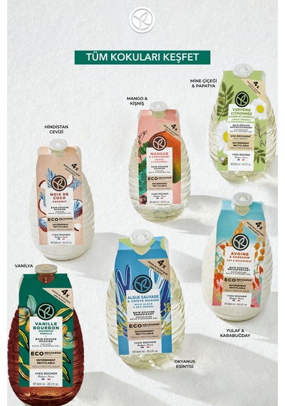 Yves Rocher Eko Refill Yedek Duş Jeli-nemlendirici Egzotik Vanilya- Sls,sles İçermez,vegan- 600ml Diğer