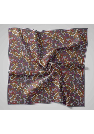 Silk Home Yaz Esintisi Eşarp 150002-13 Gri, Mor, Parlak Turuncu, Fıstık Yeşil