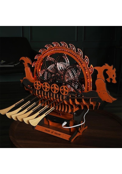 Rokr Lk802 Viking Gemisi Viking Dragon Ship Dıy Minyatür Maket Model Seti Ahşap 3d Wooden Puzzle 3d Model Kit Detaylı Dekoratif Hobi Seti Ahşap Maket