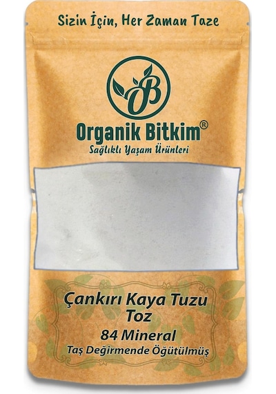 Organik Bitkim 84 Mineral Doğal Çankırı Kaya Tuzu Taş Değirmende Öğütülmüş 3 x 500 G
