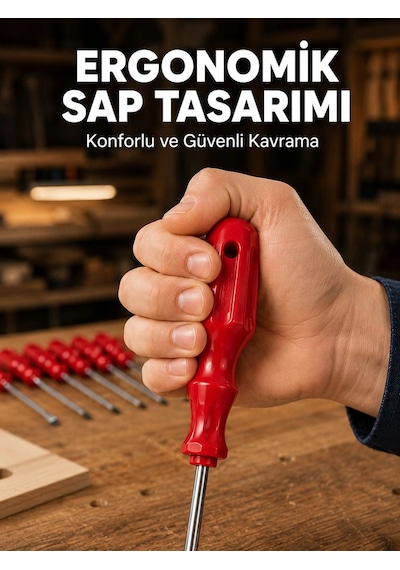 Çelik 7'li Tornavida Seti Ergonomik Sap Profesyonel Kullanım