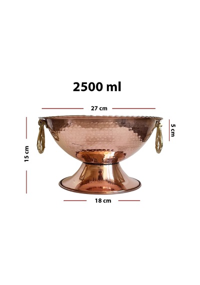 Shark Anatolia Bakır Punch Şerbet Kasesi 27cm Renkli