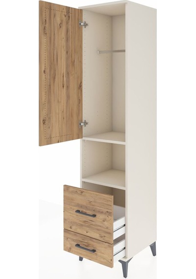 Hyperion Dolap 2 Raflı 2 Çekmeceli Tek Askılı 44x44x195 Aytaşı-çam Aytası