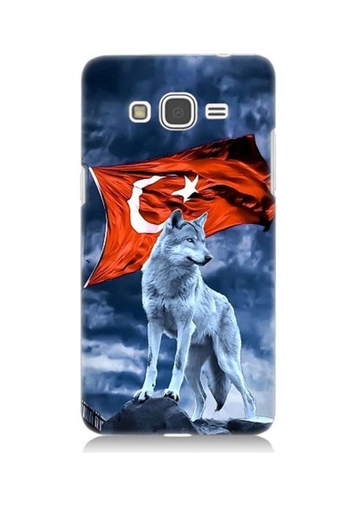 Samsung Galaxy Grand Prime Uyumlu Kurt Göktürk Ve Bayrak Desenli Silikon Kılıf