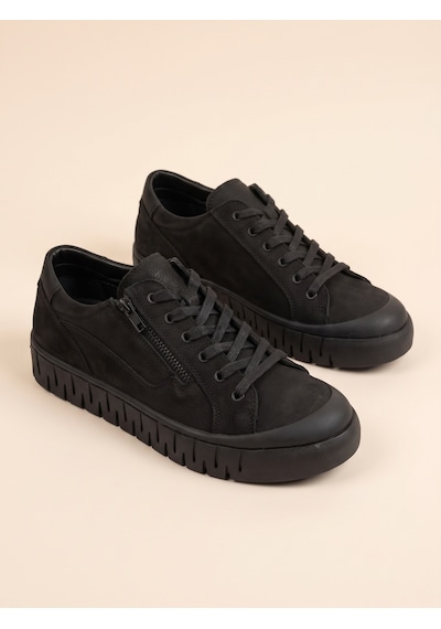 Bafaş 038043hn Siyah Hakiki Dana Derisi Bağcıklı Erkek Sneaker