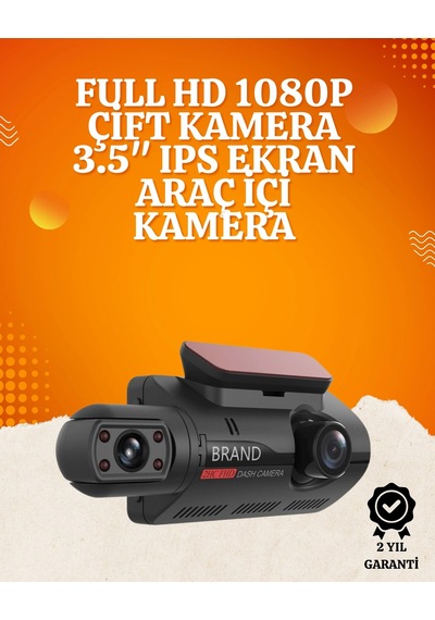 Wifi Destekli Araç Kamerası 3 İnç Ekran, 1080p Ön 720p İç Kamera