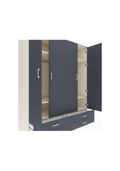 Kronos Gardrop 6 Raflı 4 Çekmeceli 2 Askılı 176x59x221 Aytaşı-antrasit Antrasit Kronos Gardrop 6 Raflı 4 Çekmeceli 2 Askılı 176x59x221 Aytaşı-antrasit Antrasit