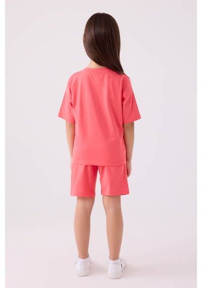 U.S. Polo Assn. U.s. Polo Assn Kız Çocuk Pembe Bermuda Takım Us1848-c-v23 Pembe