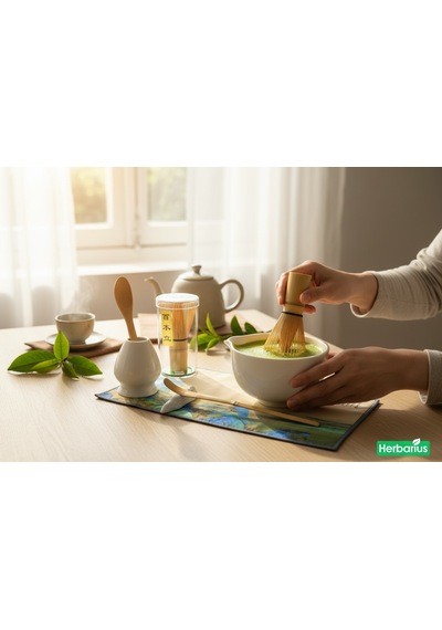 6 Parça Beyaz Renk Matcha Çayı Hazırlama Seti - Geleneksel Japon Matcha Seti