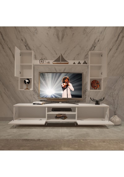 Decoraktiv Eko 5da Mdf Dvd Silver Tv Ünitesi Tv Sehpası Beyaz