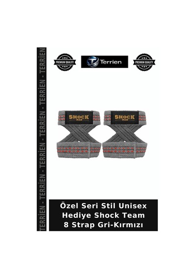 Özel Seri Stil Unisex Hediye Shock Team 8 Strap Gri-kırmızı