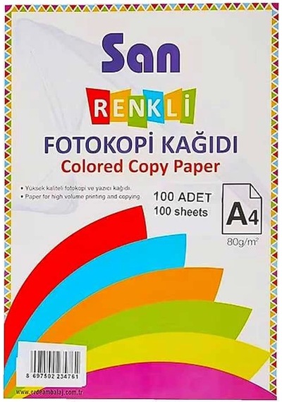 Südor Fotokopi Kağıdı Renkli 100'lü Pastel