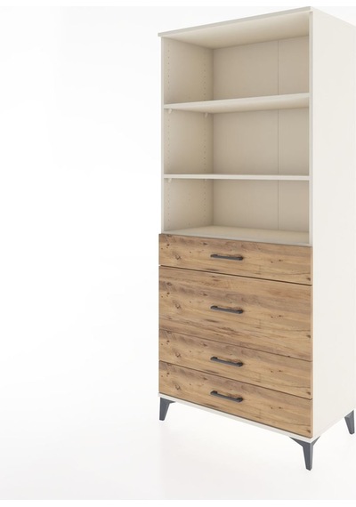 Hyperion Dolap 3 Raflı 4 Çekmeceli 88x44x195 Aytaşı-çam Aytaşı