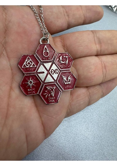 Krıs Kaı Xıumın Exo Logolu Metal Kolye 60 Cm Zincir Gümüş Renk Unisex Kpop Aksesuarı Çok renkli