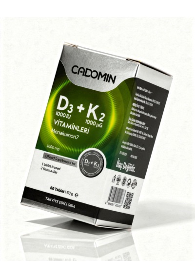 D3-k2 Vitaminleri Takviye Edici Gıda 1000 Mg 60 Kapsül