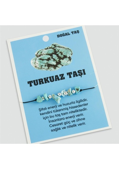 Turkuaz - 406 - Doğaltaşlı - Cadde101 - İp Bileklik