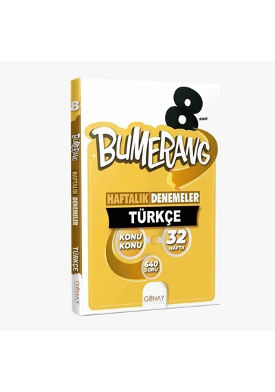 Günay 8. Sınıf Bumerang Türkçe Haftalık Denemeler N11.4924